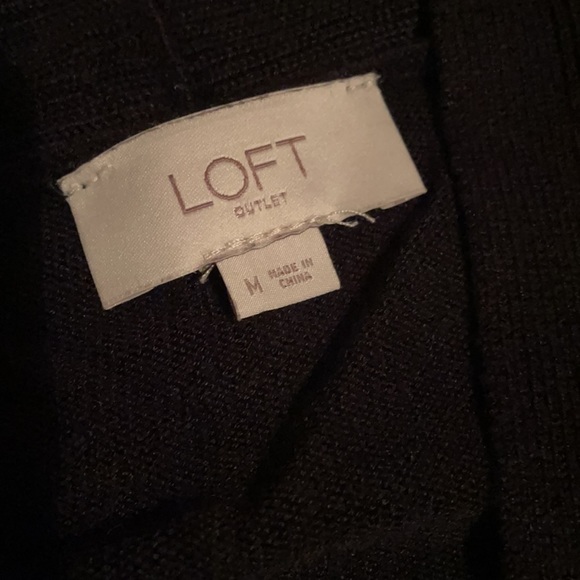 Loft Medium Knit Black 3/4 Sleeve Cardigan - Picture 2 of 6